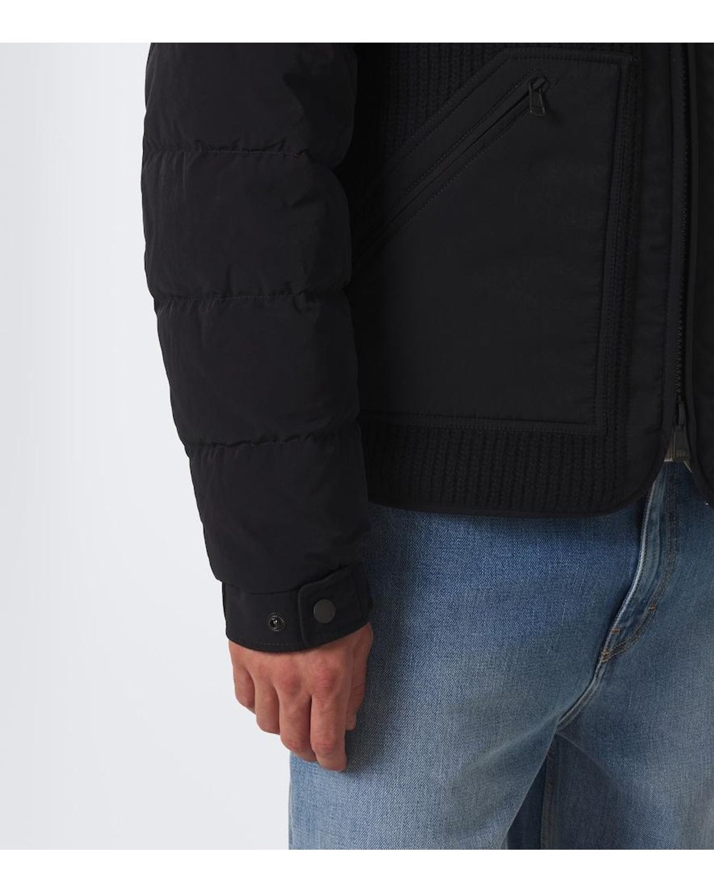 Moncler Black Pelat Hooded Down Jacket for men