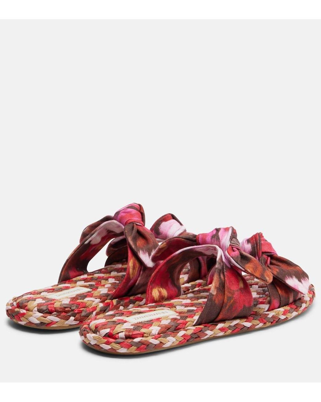 Zimmermann Red Carousel Printed Espadrille Slides