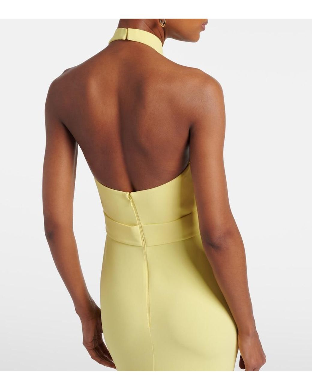 Elie Saab Yellow Halterneck Cady Gown