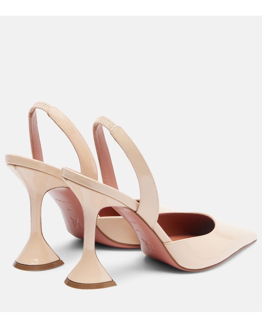 AMINA MUADDI Pink Holli 95 Patent Leather Slingback Pumps