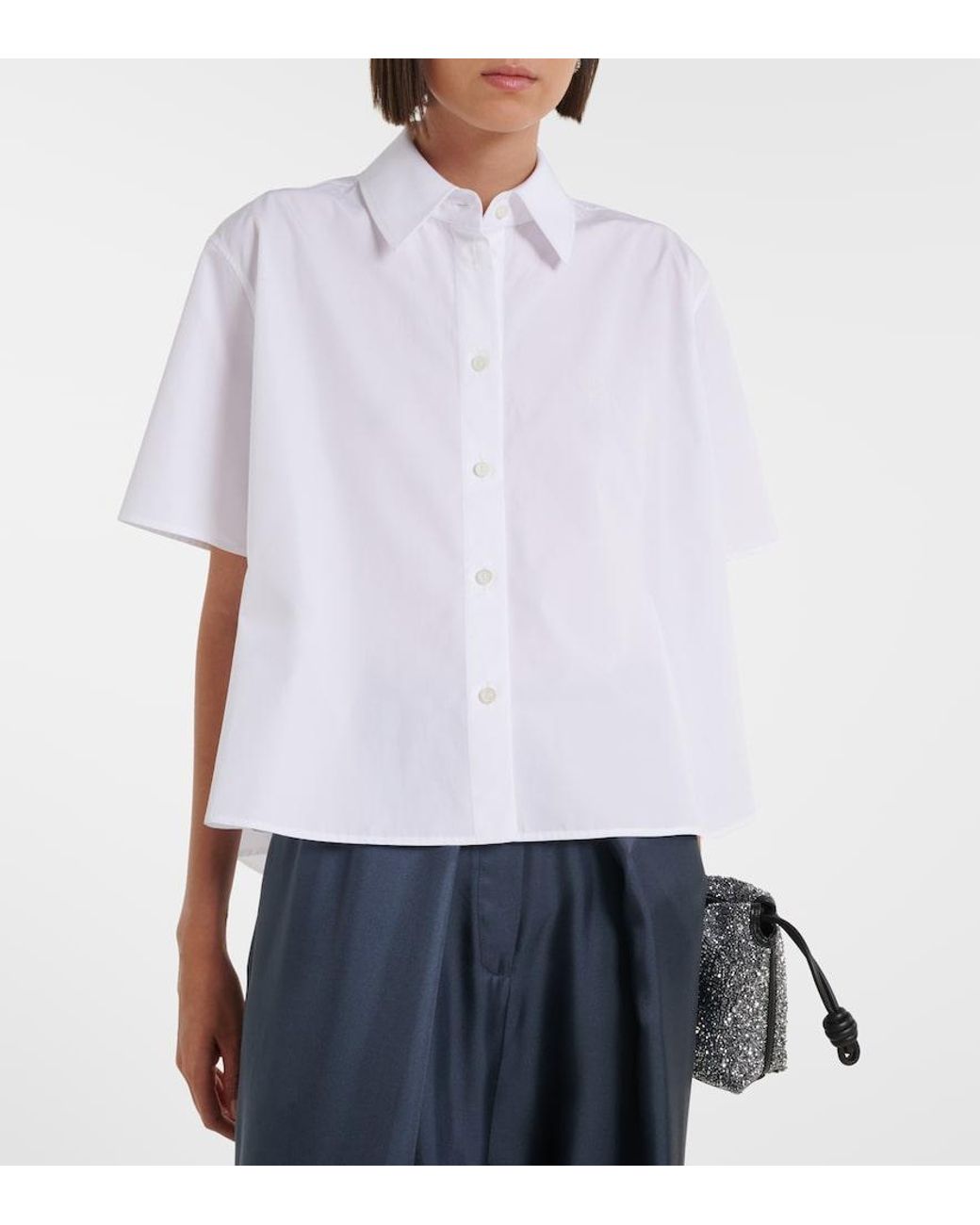 Loewe White Double L Cotton Poplin Shirt