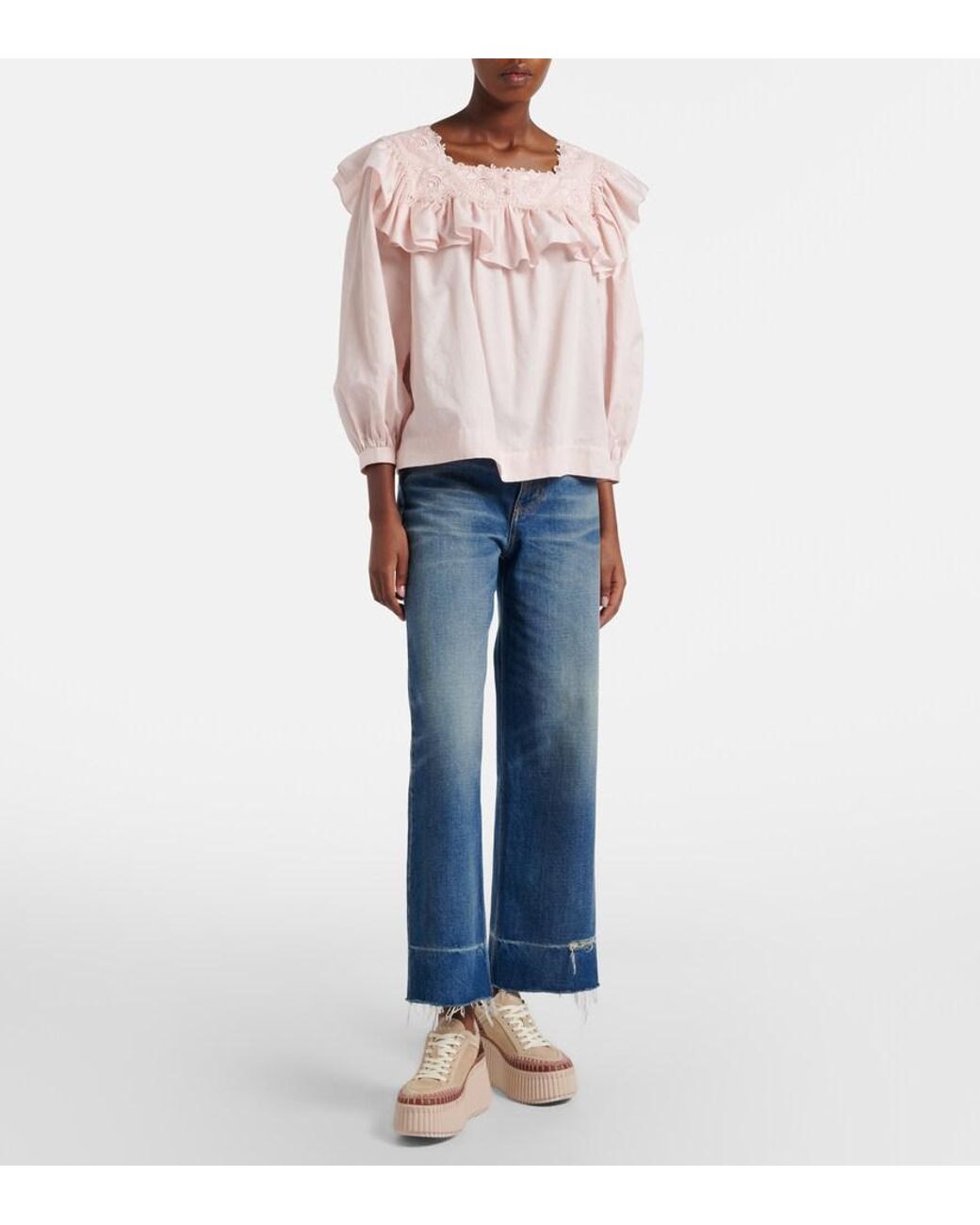 Chloé Natural Nama Suede Platform Sneakers