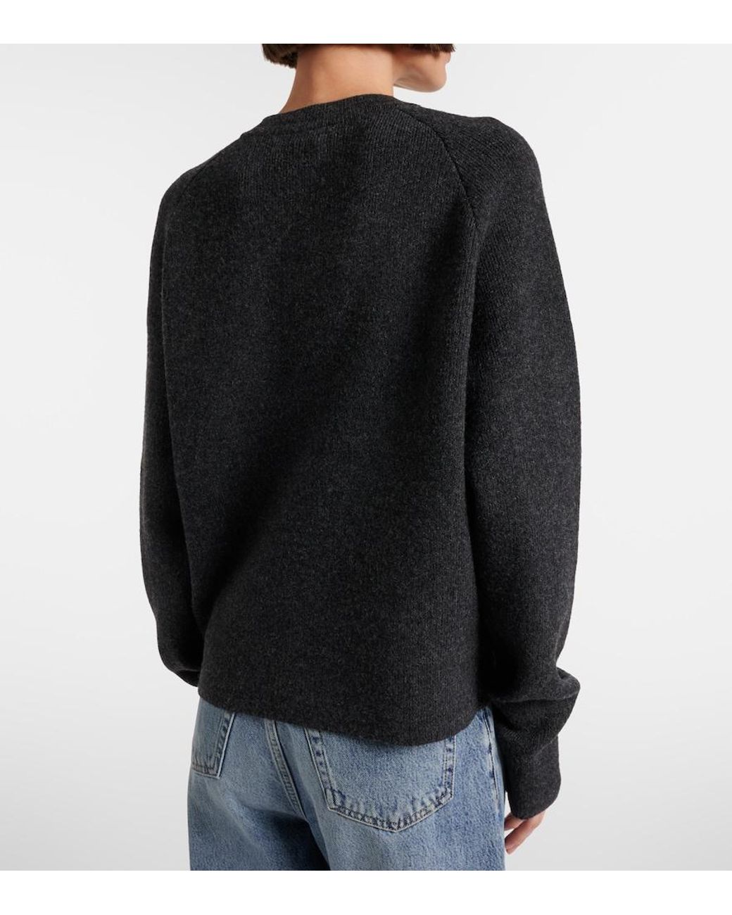 Totême Black Wool-Blend Cardigan
