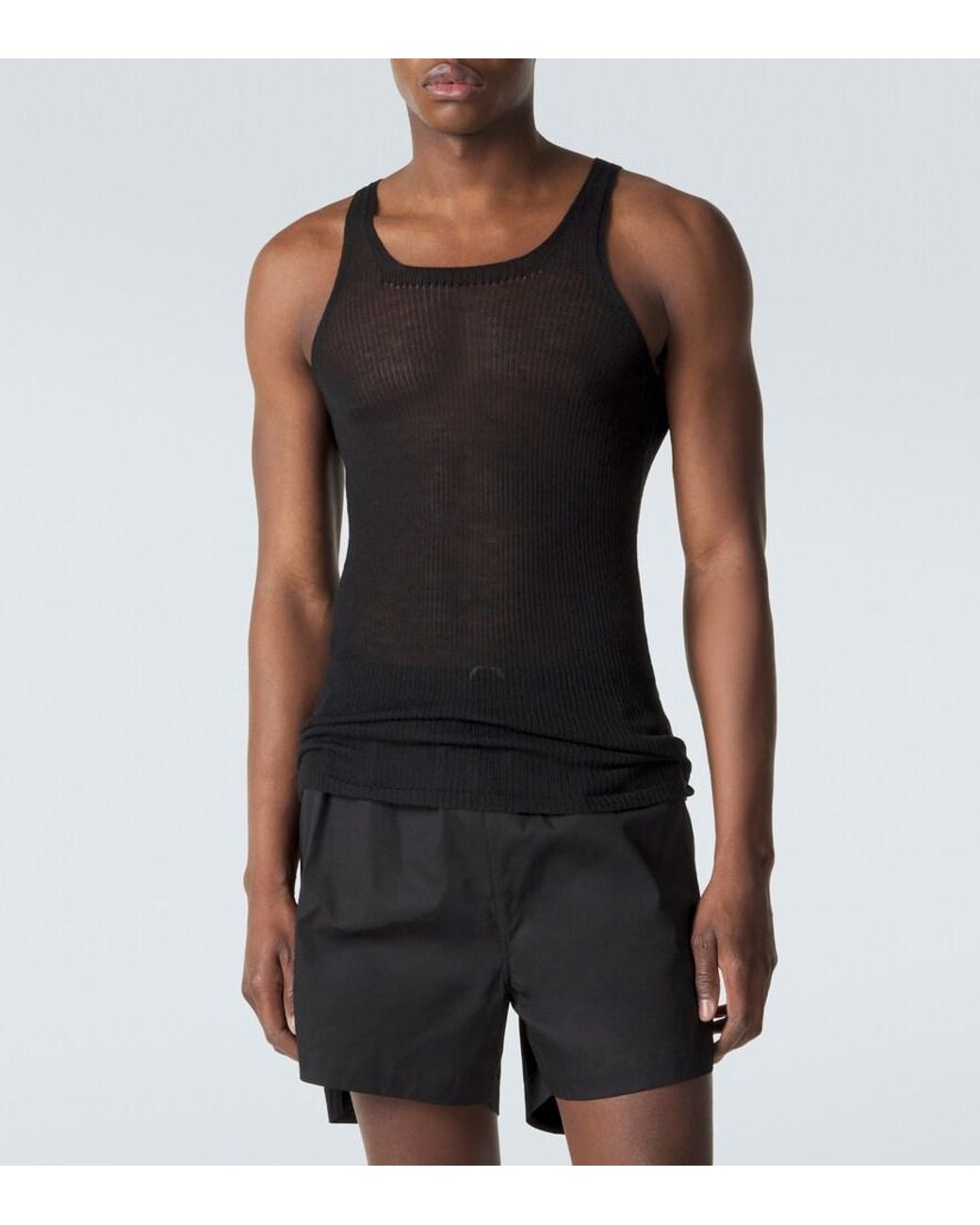 Rick Owens Gray Cashmere Tank Top for men