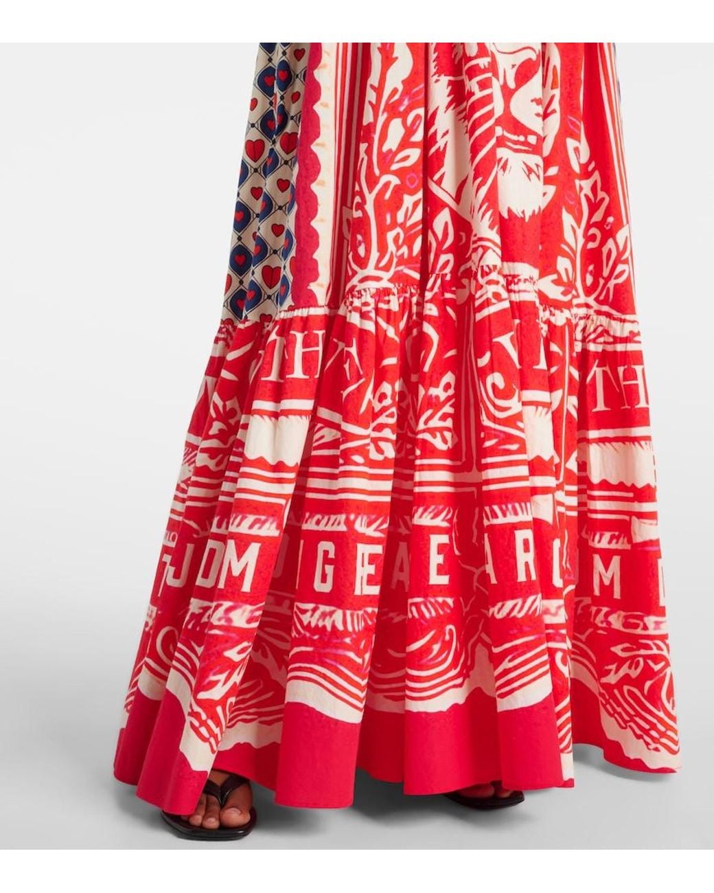 Camilla Red Halterneck Cotton Poplin Maxi Dress