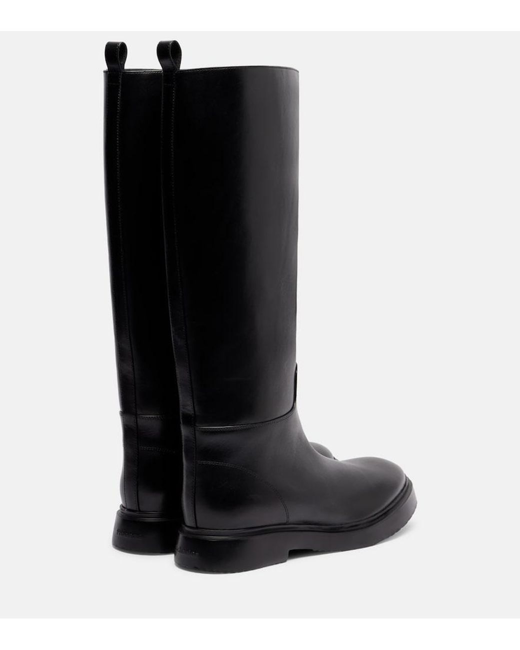 Proenza Schouler Black Bank Leather Knee-High Boots