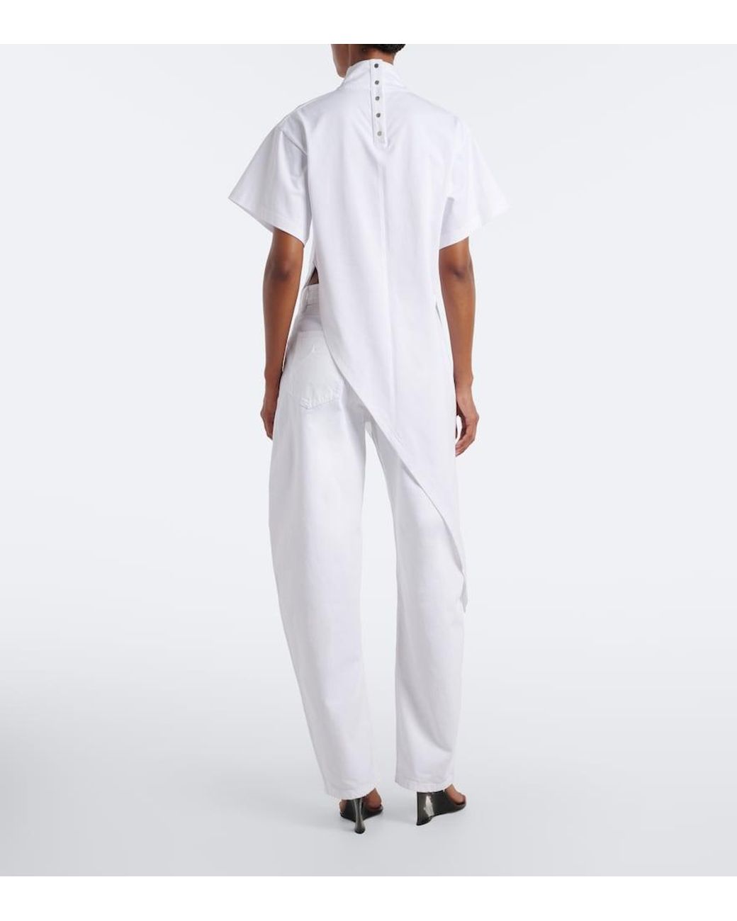 Alaïa White Barrel-Leg Jeans