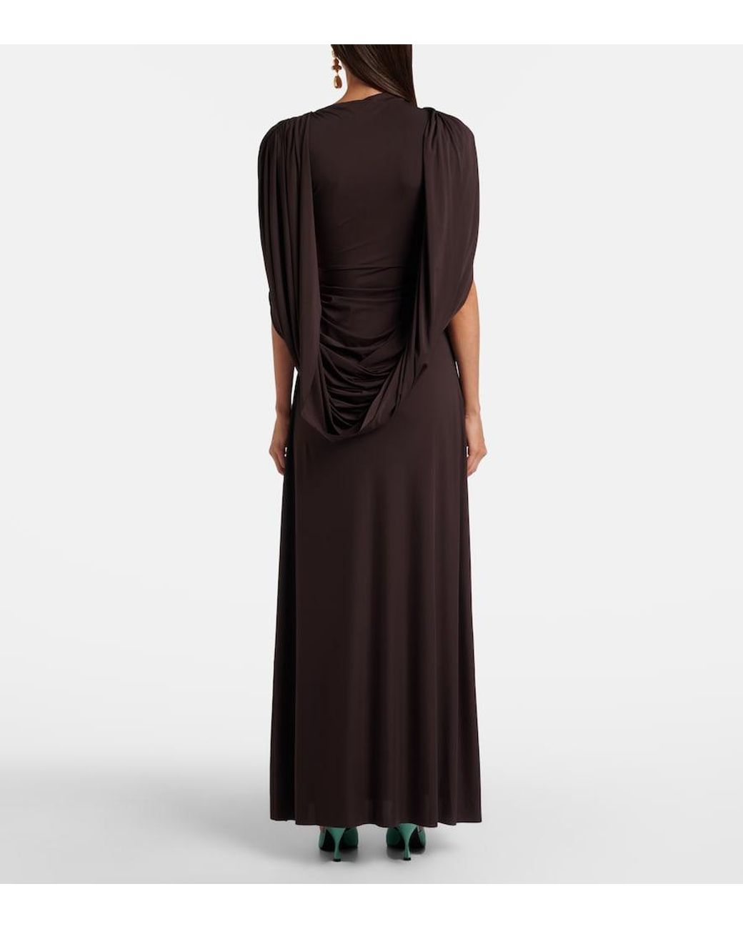 Rachel Gilbert Black Aether Draped Jersey Gown