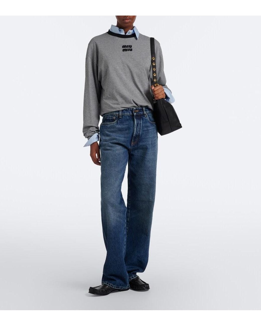 Miu Miu Black Spirit Leather Shoulder Bag
