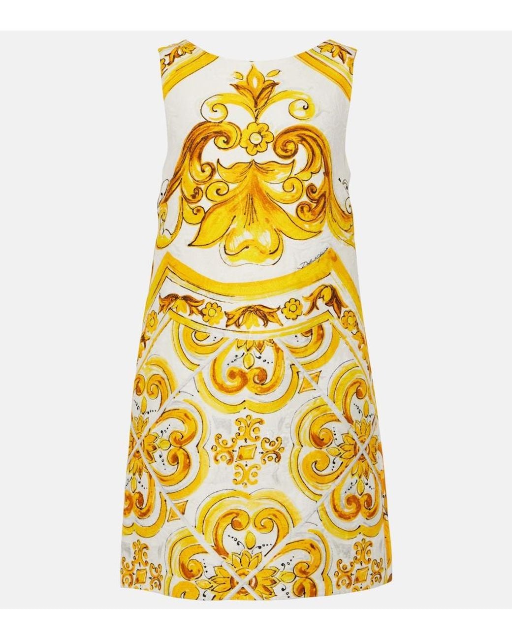 Dolce & Gabbana Yellow Sicilian Sunshine Mini Dress