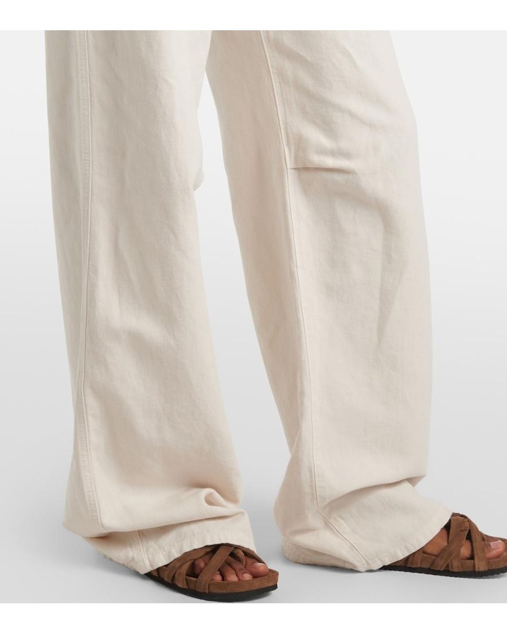 Brunello Cucinelli White Wide-Leg Jeans