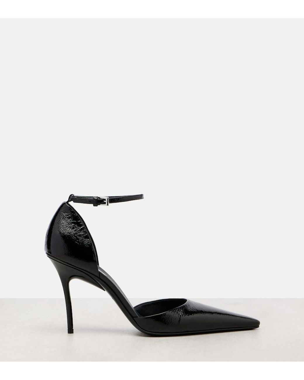 Alaïa Black D'Orsay 90 Patent Leather Pumps