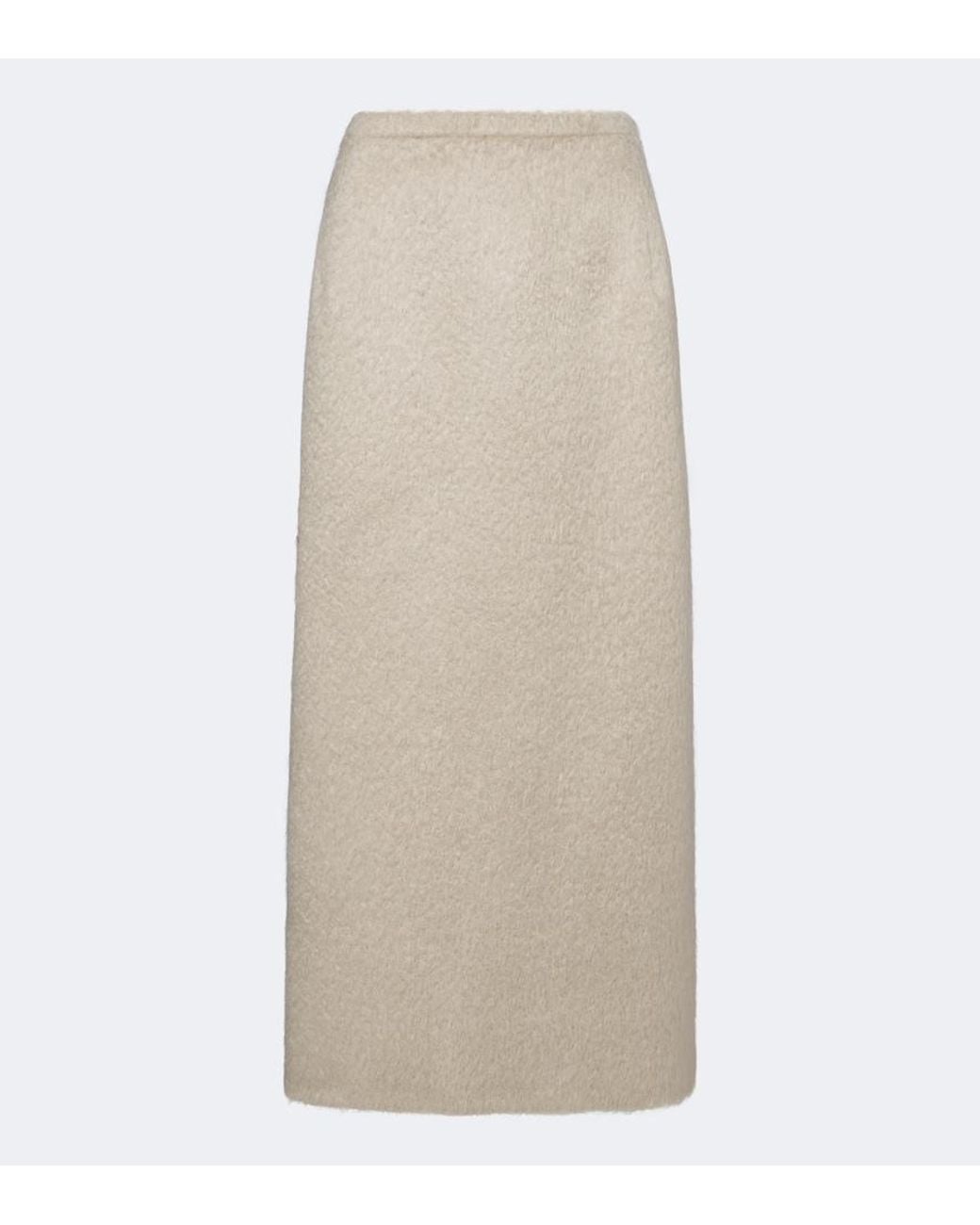 Magda Butrym Natural Mohair And Wool-Blend Midi Skirt