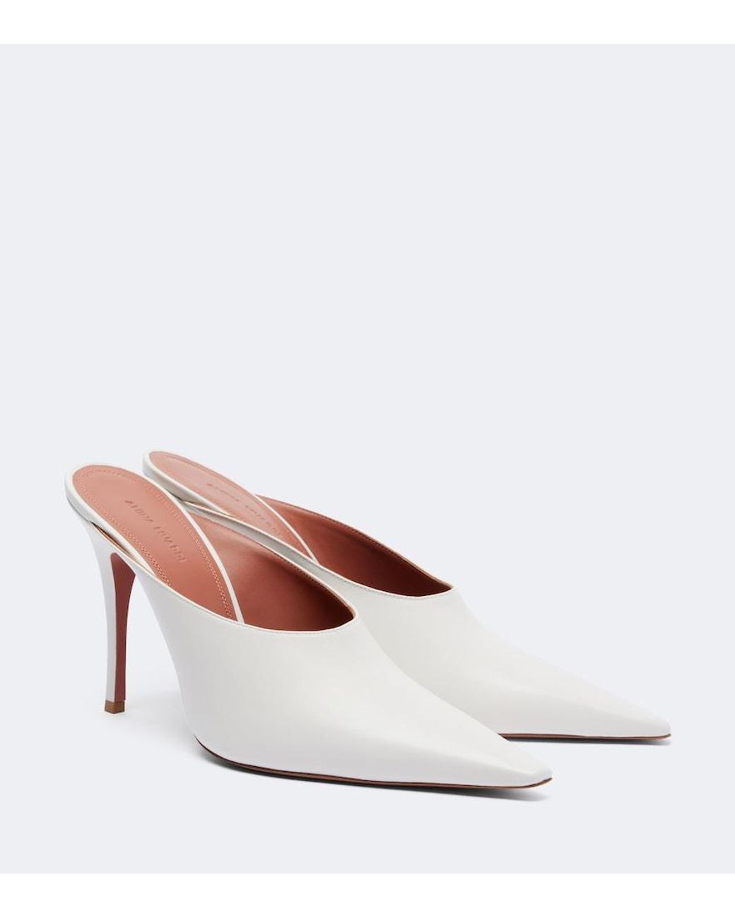AMINA MUADDI White Felicia Leather Mules