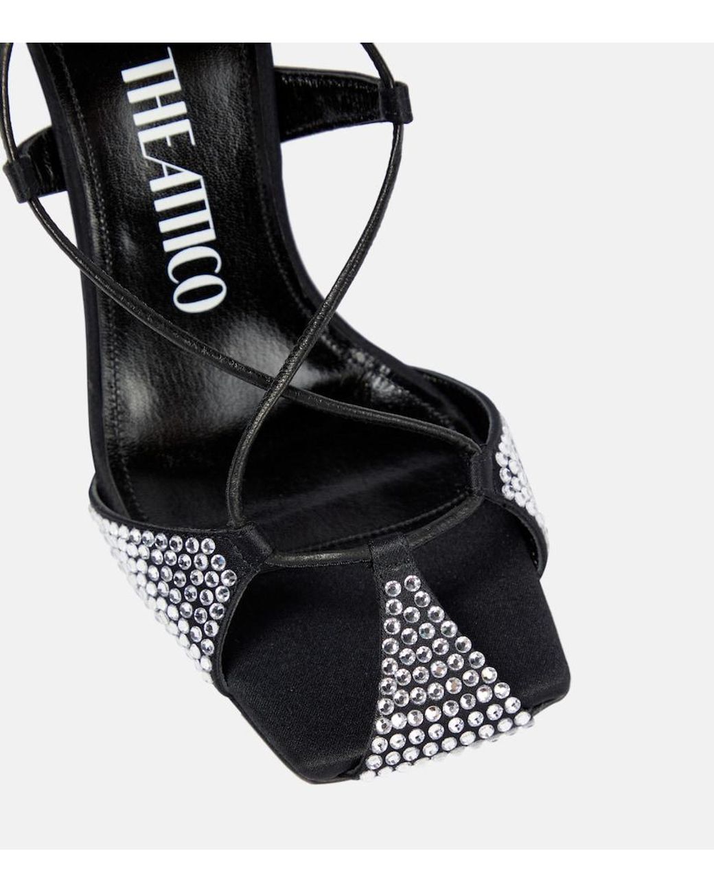 The Attico Black Adele Embellished Sandals