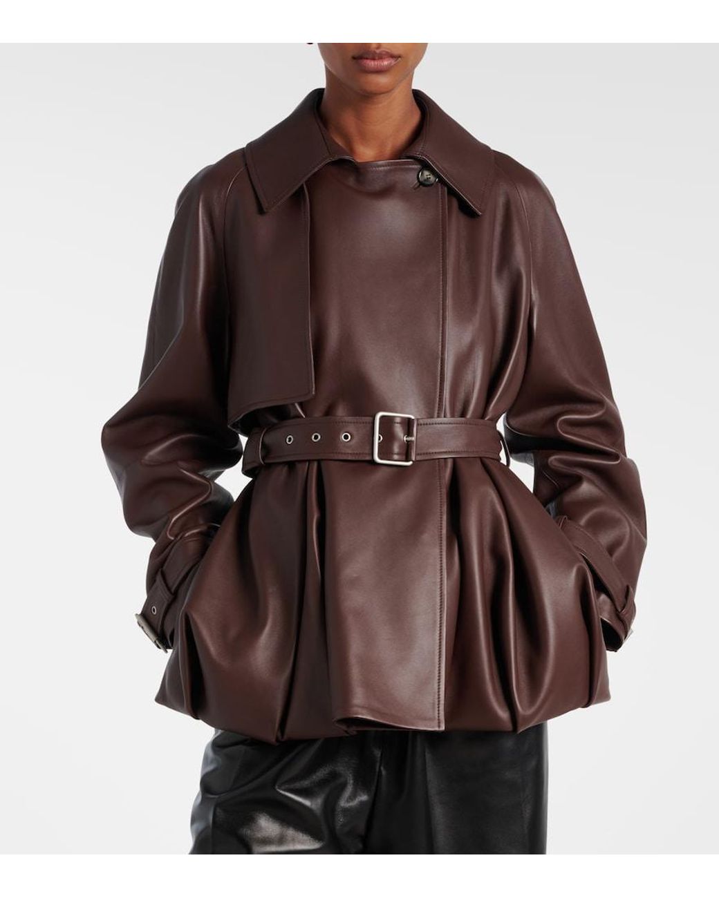 Loewe Brown Balloon Leather Jacket