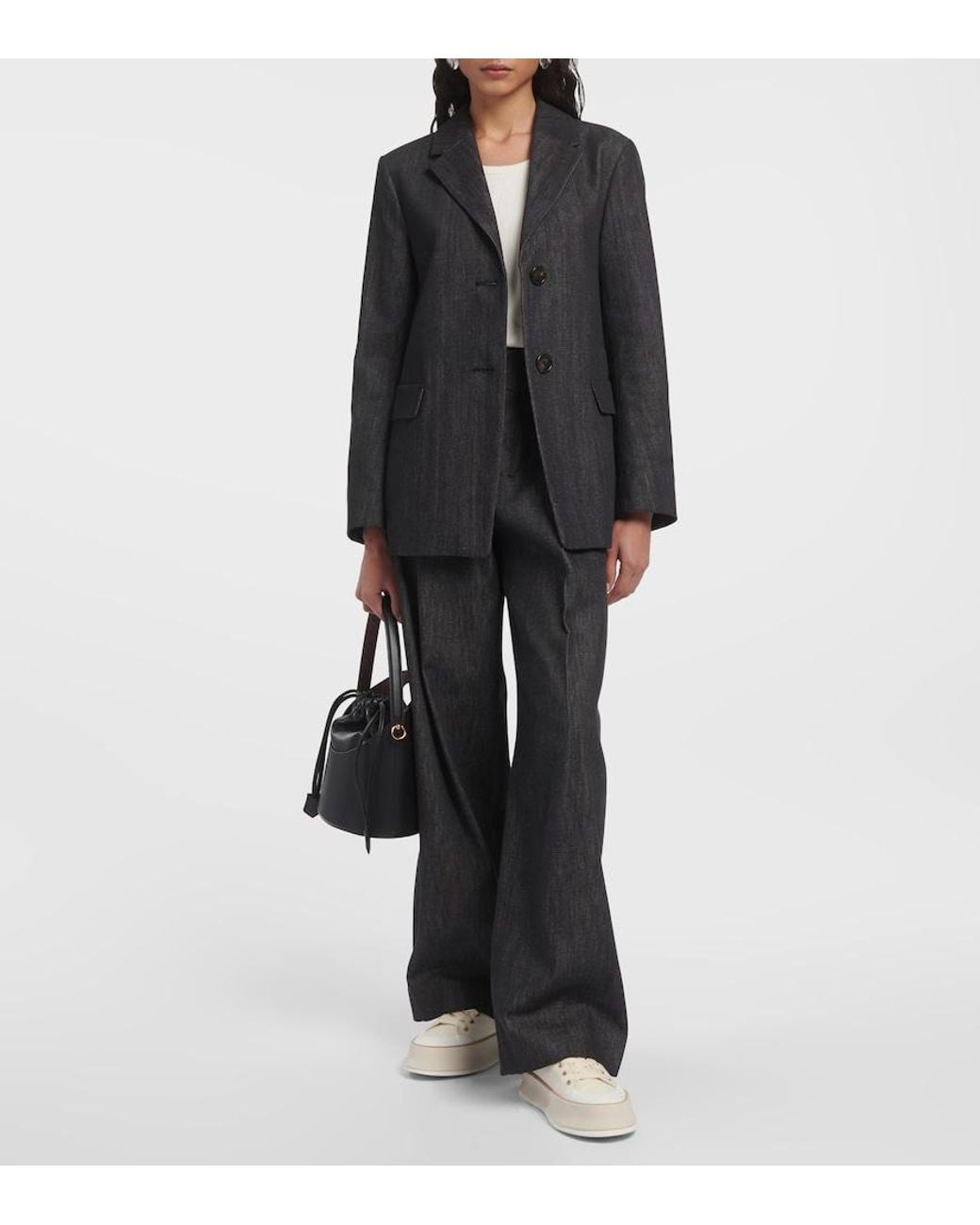 Max Mara Black Murano Chambray Blazer