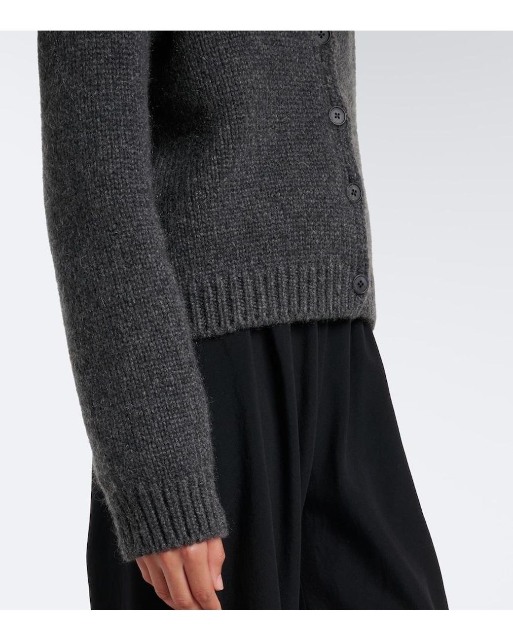 The Row Black Poynta Cashmere Cardigan
