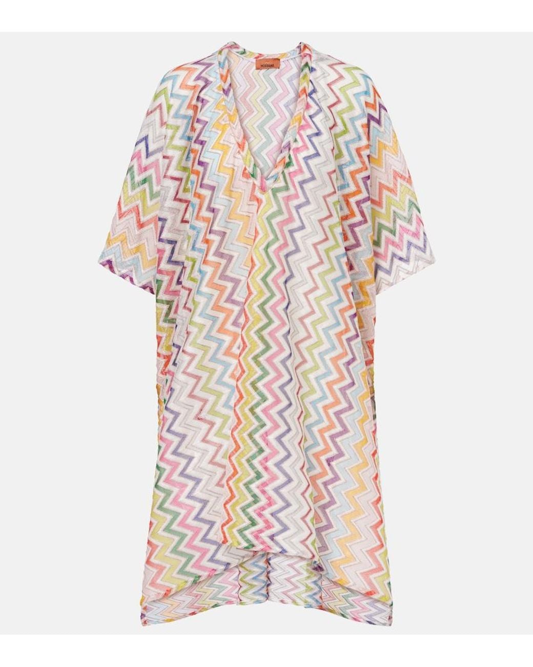 Missoni White Zigzag Semi-Sheer Beach Dress