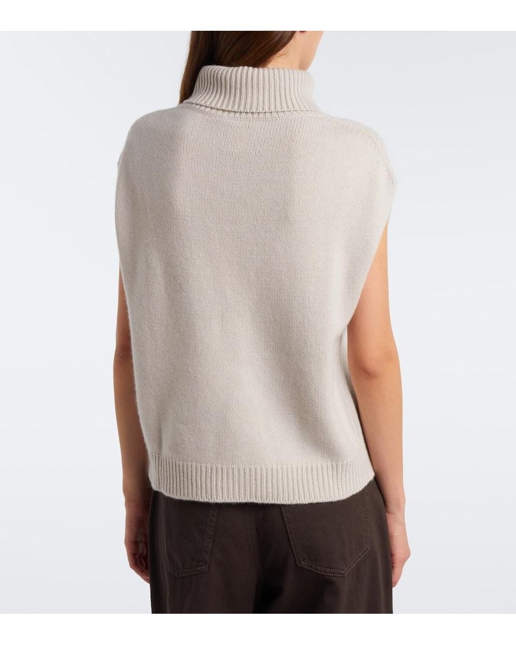 Jardin Des Orangers White Wool And Cashmere Turtleneck Sweater Vest