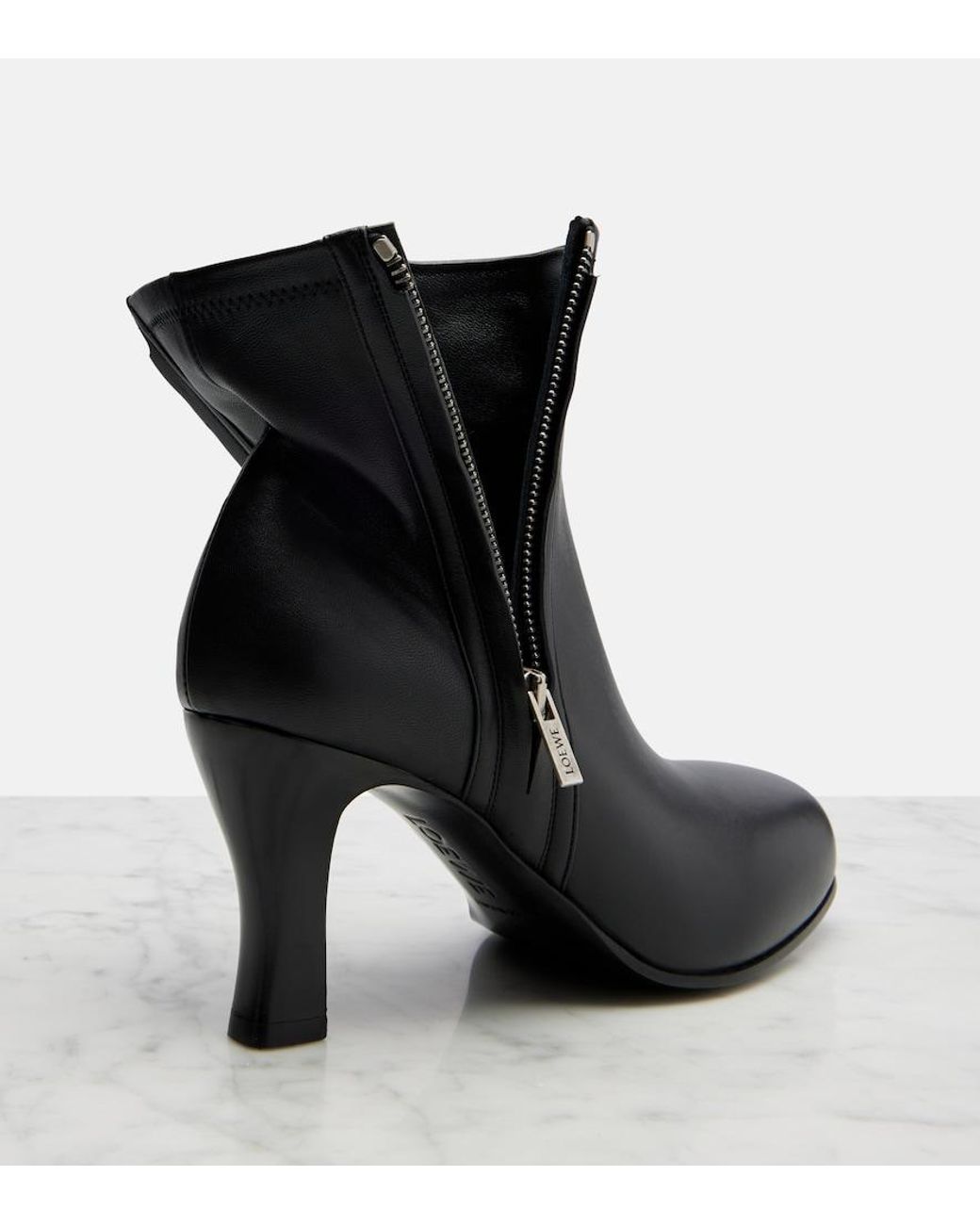 Loewe Black Bobine 90 Leather Ankle Boots
