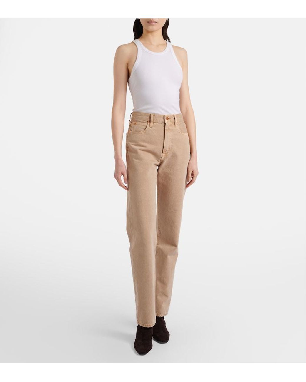 SLVRLAKE Denim Natural London High-Rise Straight Jeans