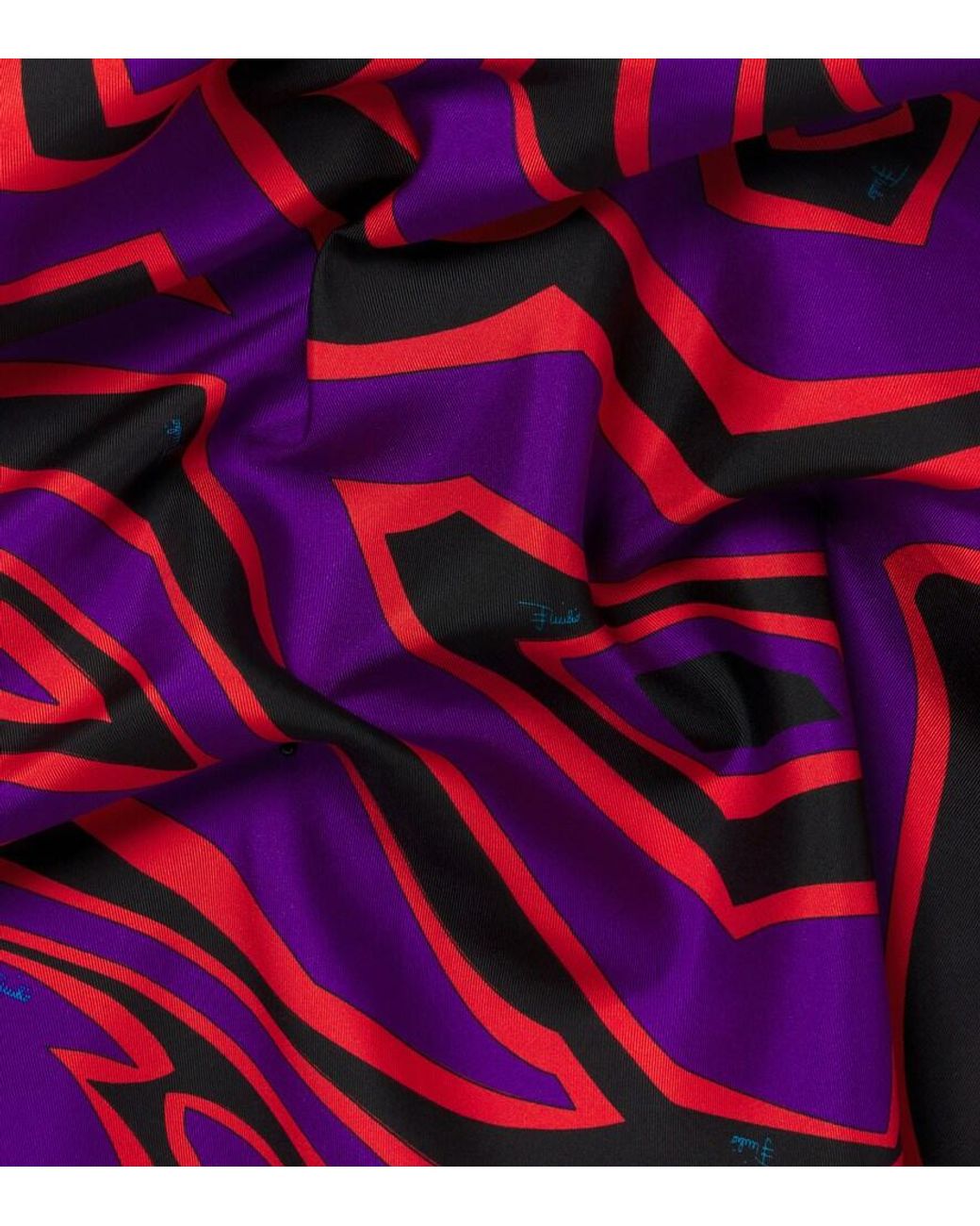Emilio Pucci Purple Labirinto Silk Twill Scarf
