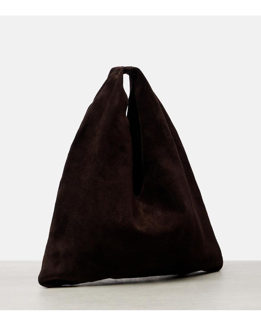 The Row Black Bindle Small Suede Top-Handle Bag
