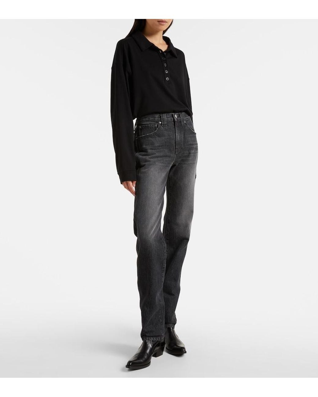 Khaite Blue Farley Straight Jeans