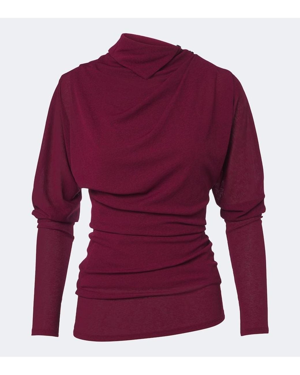 Proenza Schouler Purple Golda Draped Jersey Top