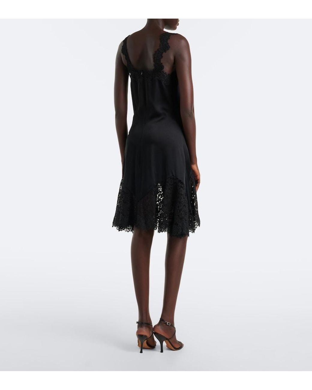 Stella McCartney Black Lace-Trimmed Minidress