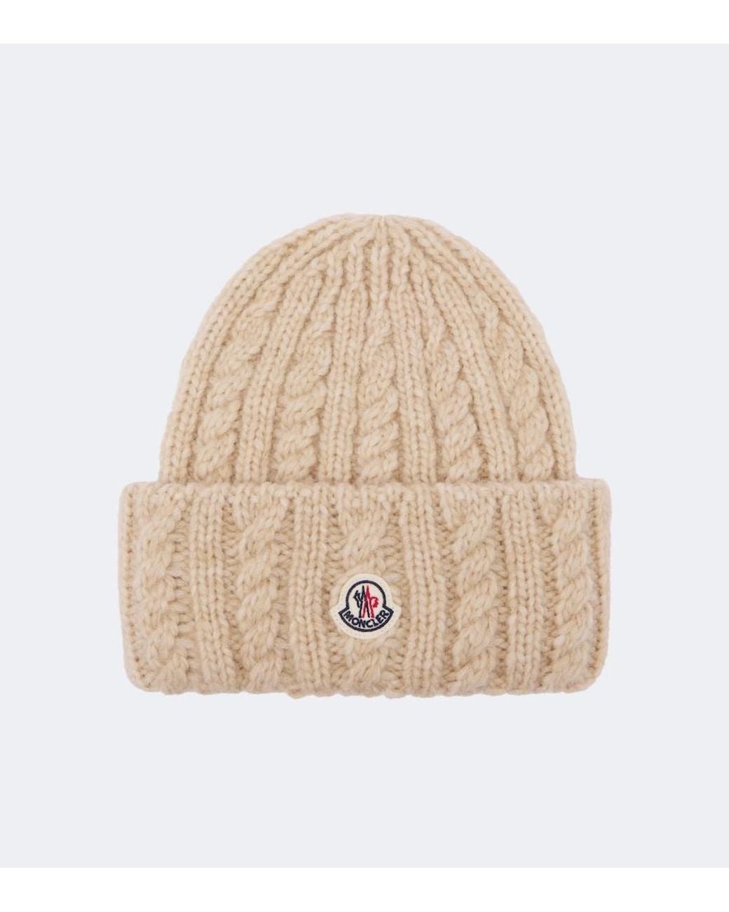 Moncler Natural Cable-Knit Alpaca And Wool-Blend Beanie