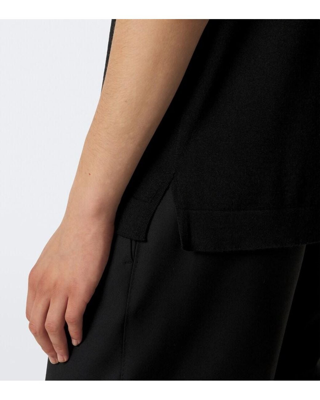 Saman Amel Black David Cashmere And Silk Polo Sweater for men