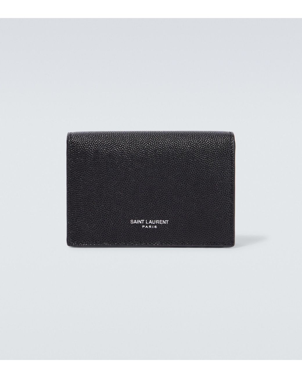 Saint Laurent Paris Leather Card Case in Black for Men | Lyst