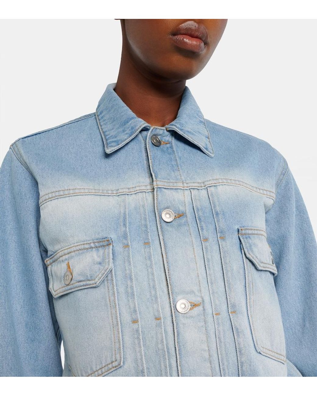 Victoria Beckham Blue Harper Low-Rise Straight Jeans