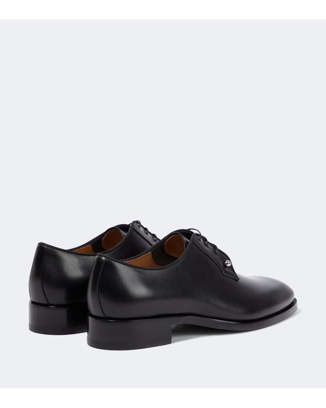 Christian Louboutin Black Chambeliss Leather Derby Shoes for men