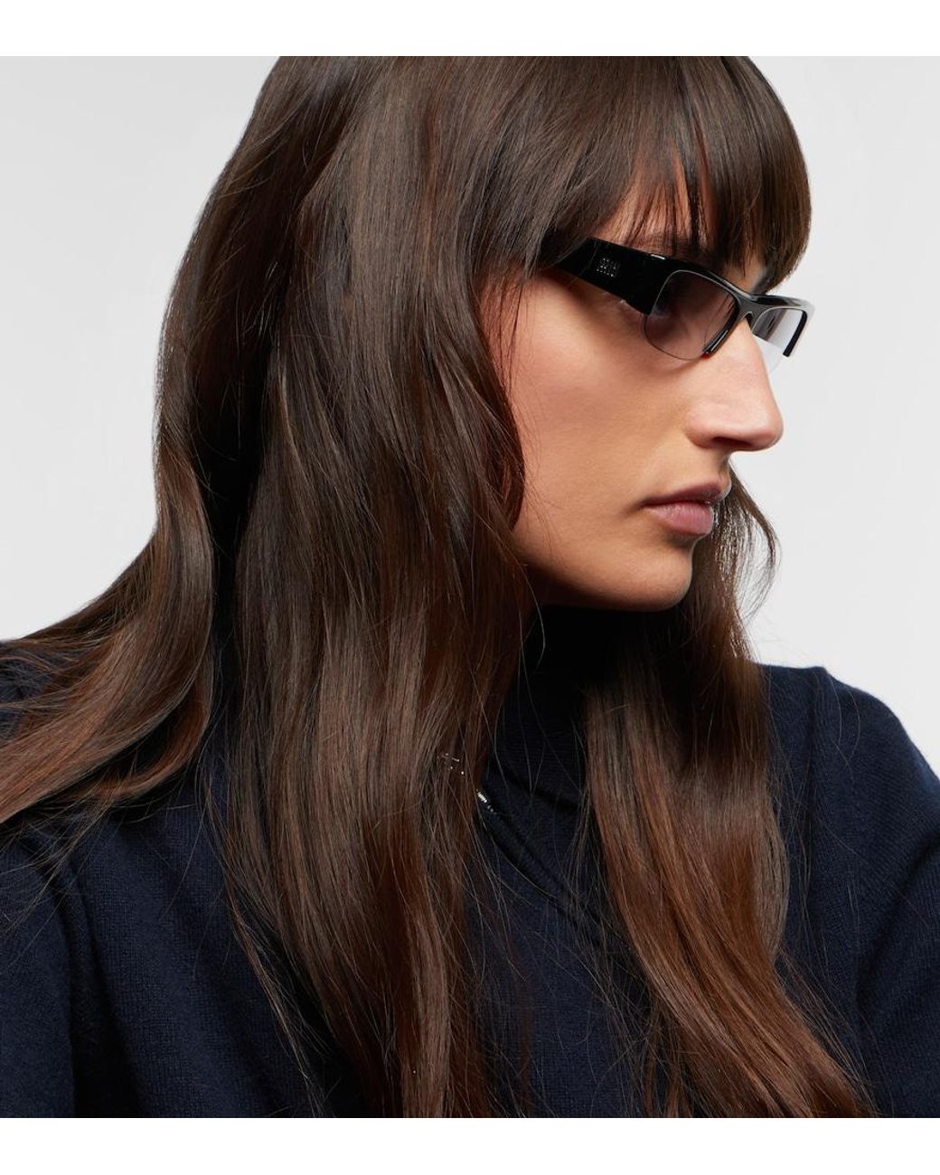 Miu Miu Black Rectangular Sunglasses