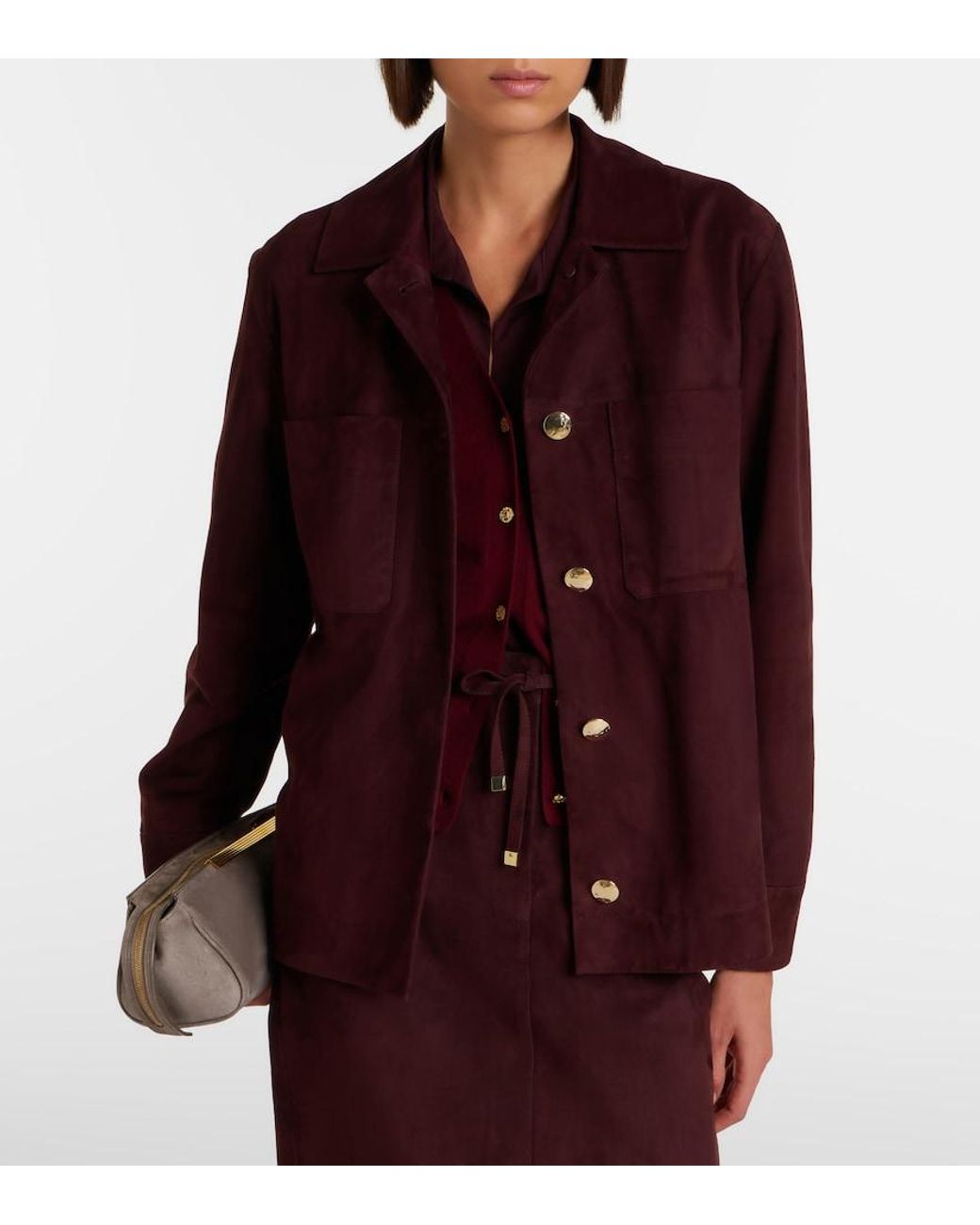 Max Mara Purple Suede Blouson Jacket