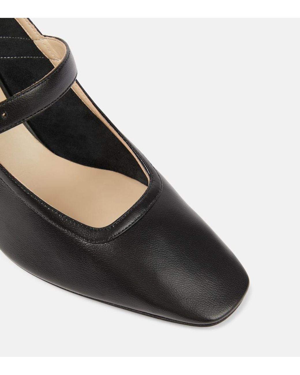 Le Monde Beryl Black Leather Mary Jane Pumps