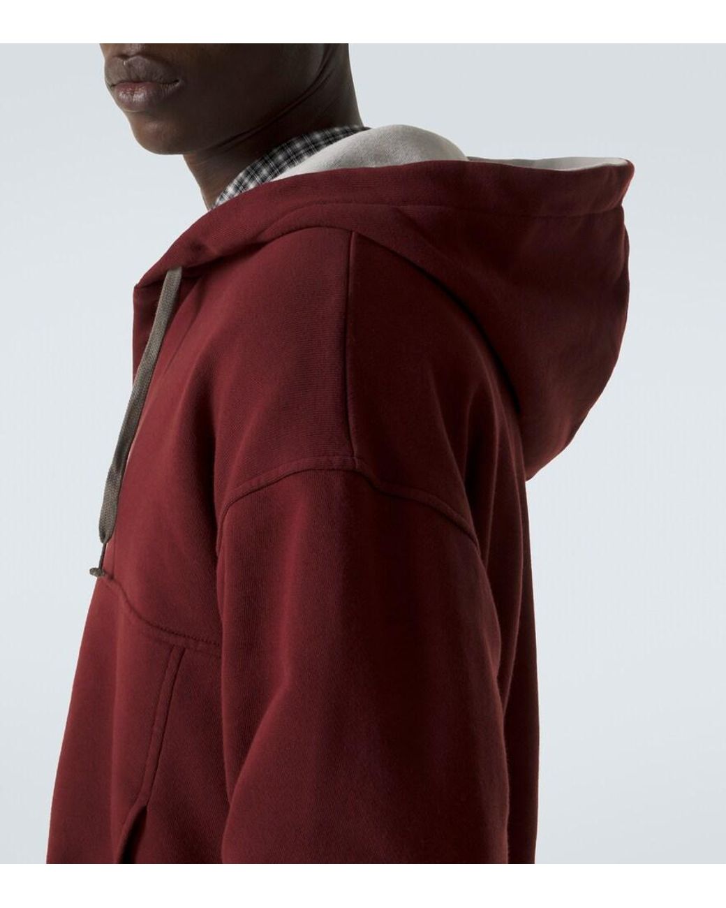 Maison Margiela Red Cotton Jersey Hoodie for men