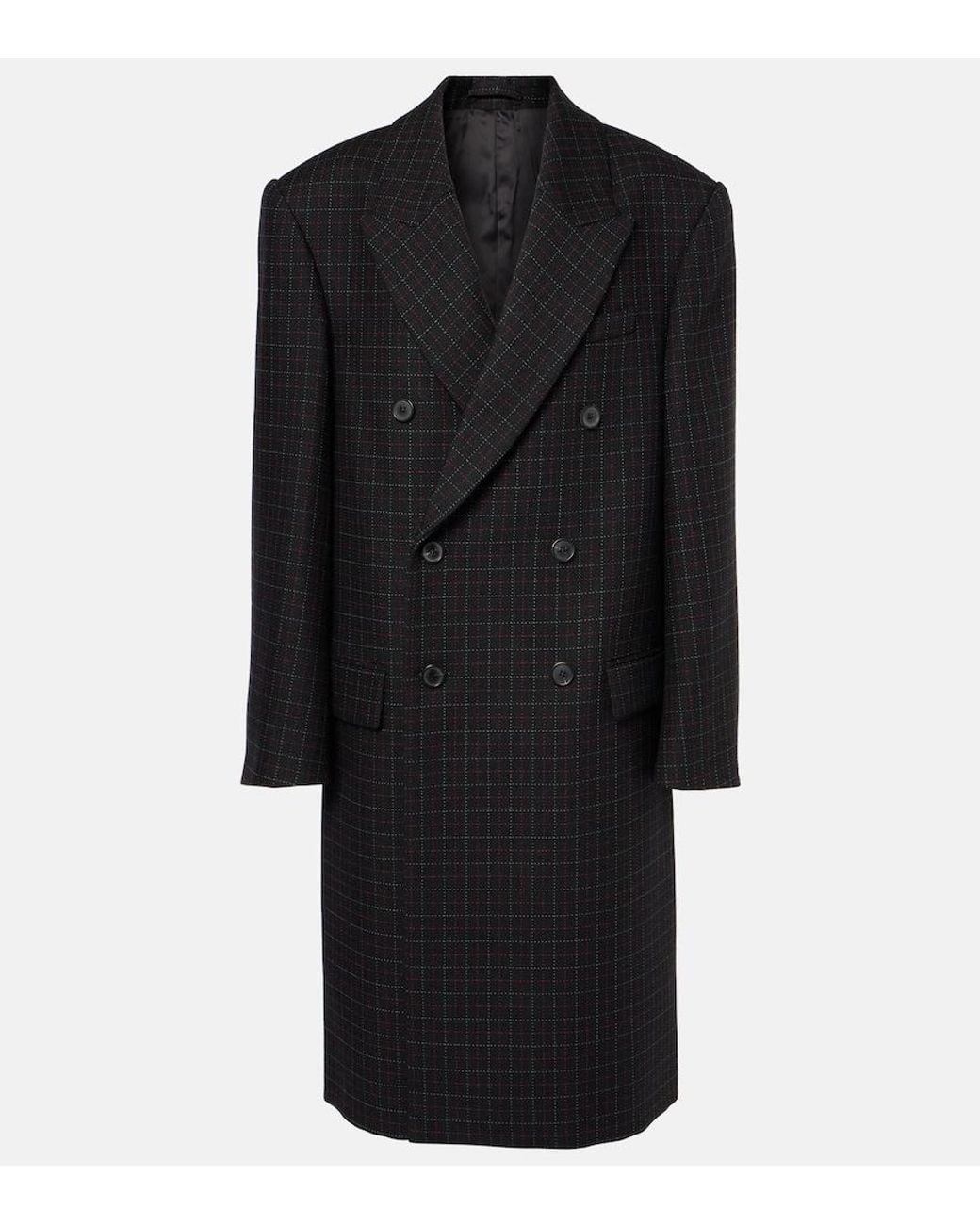 Wardrobe NYC Black Oversized Checked Virgin Wool Coat