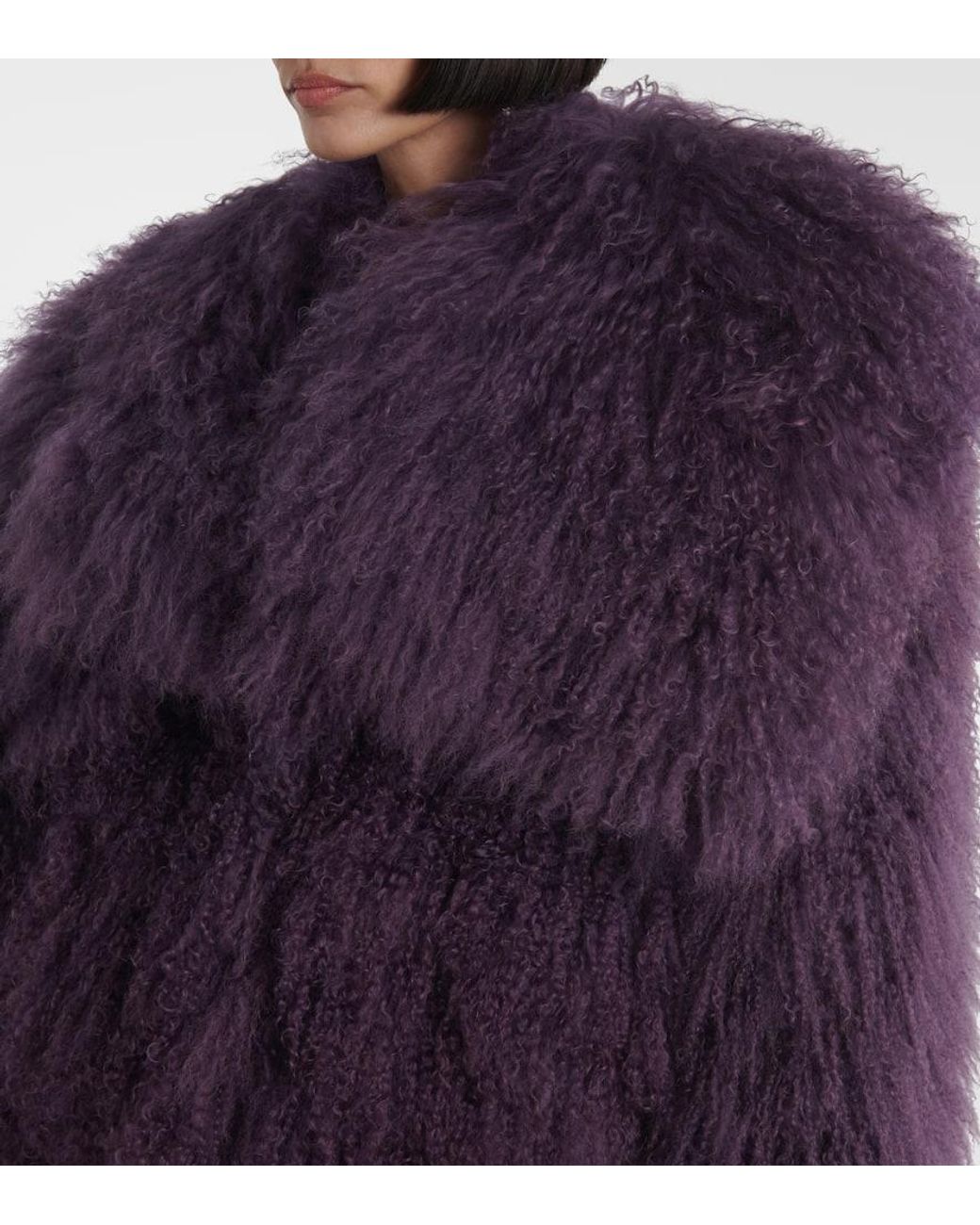 The Attico Purple Shearling Jacket