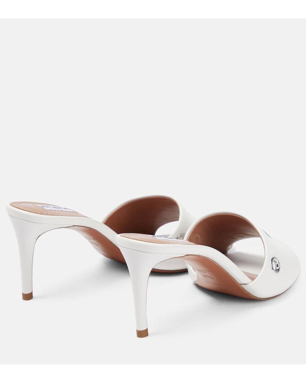 Alaïa White Oeillets Embellished Leather Sandals