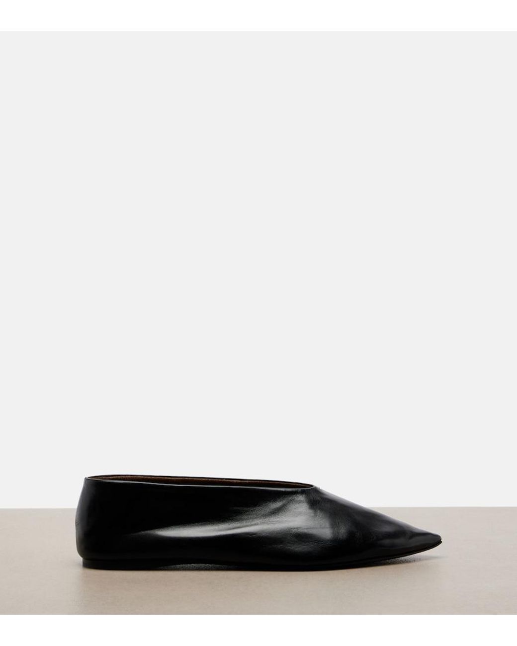 Khaite Black Miriam Leather Ballet Flats