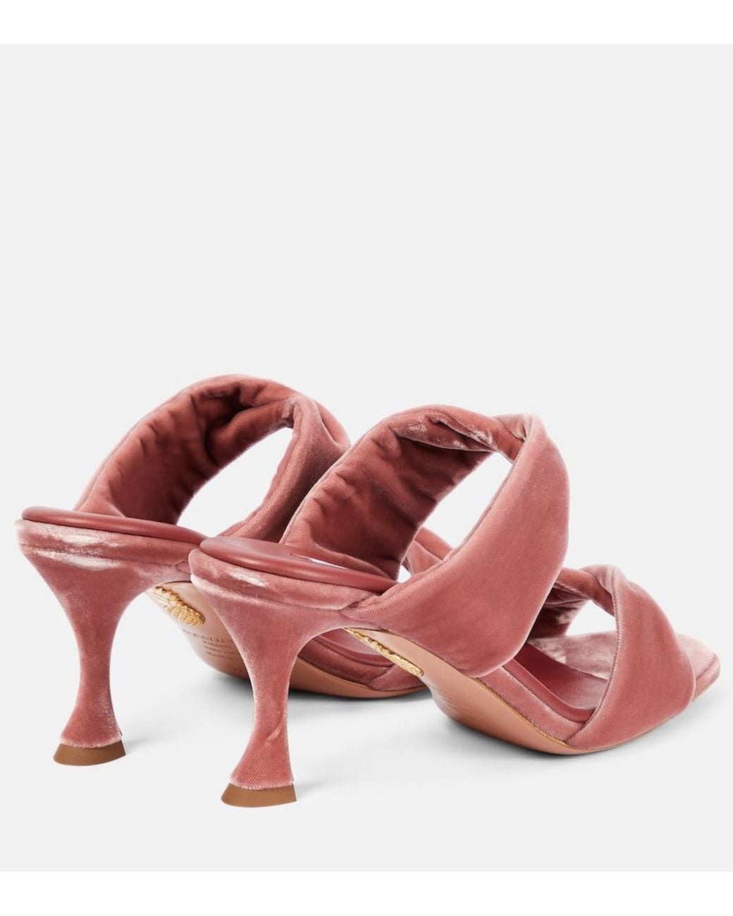 Aquazzura Red Twist 95 Velvet Mules