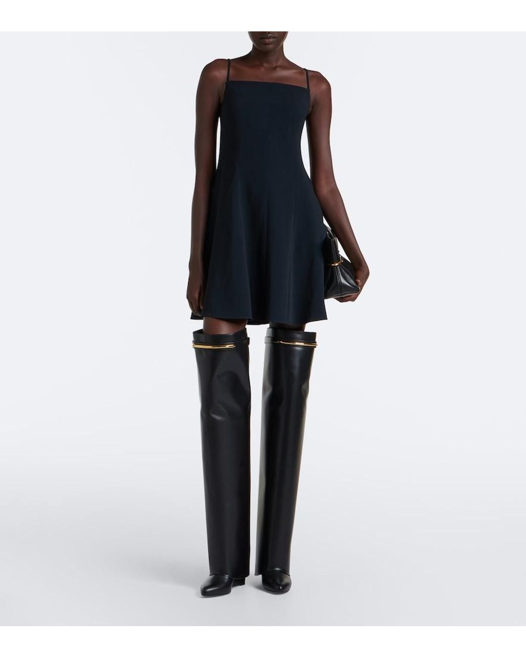 Givenchy Black Shark Pinch Leather Over-The-Knee Boots