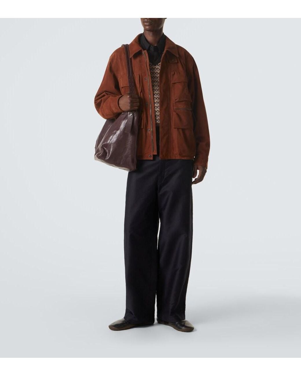 Lemaire Brown Leather Shoulder Bag for men
