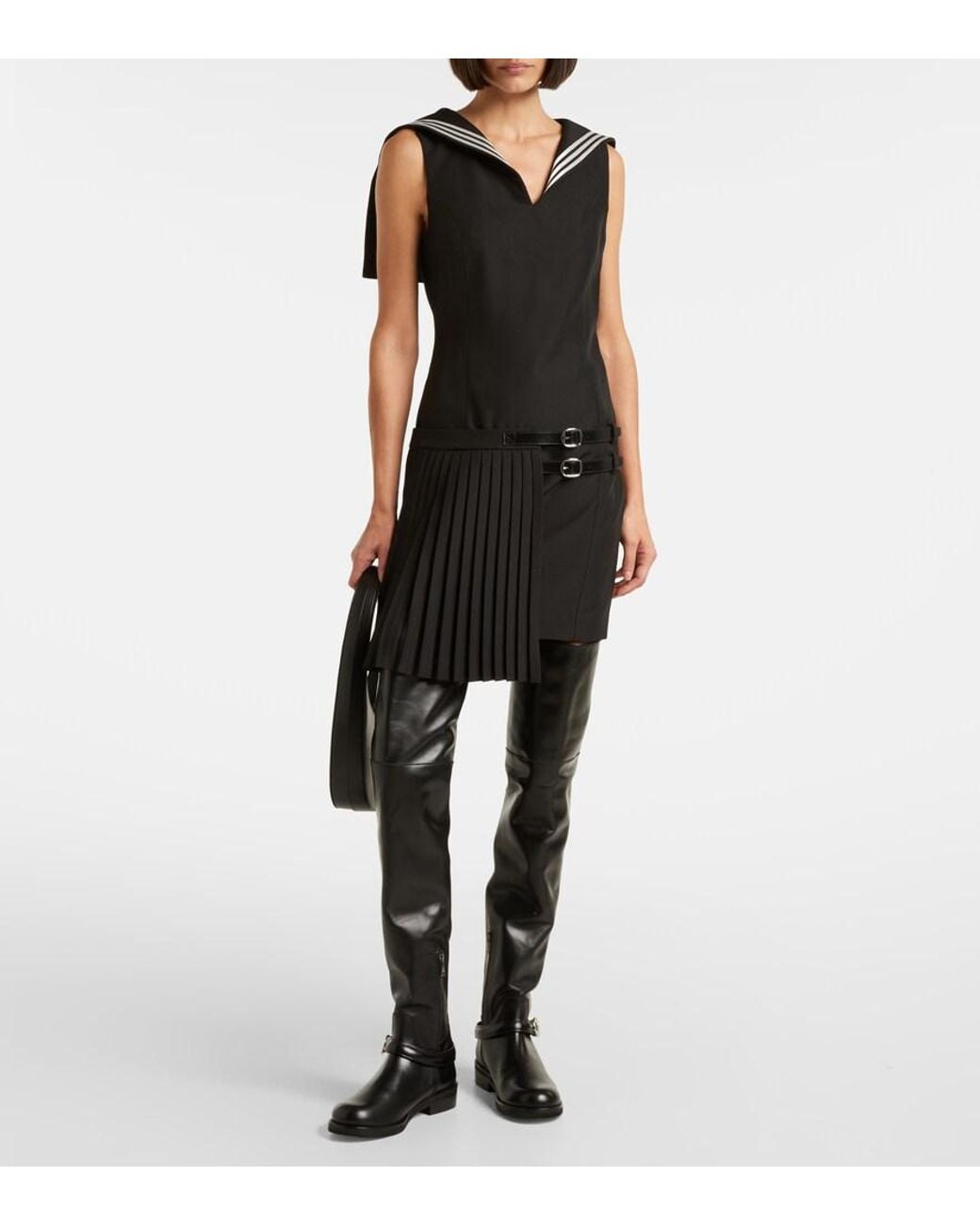 Coperni Black Logo Leather Over-The-Knee Boots