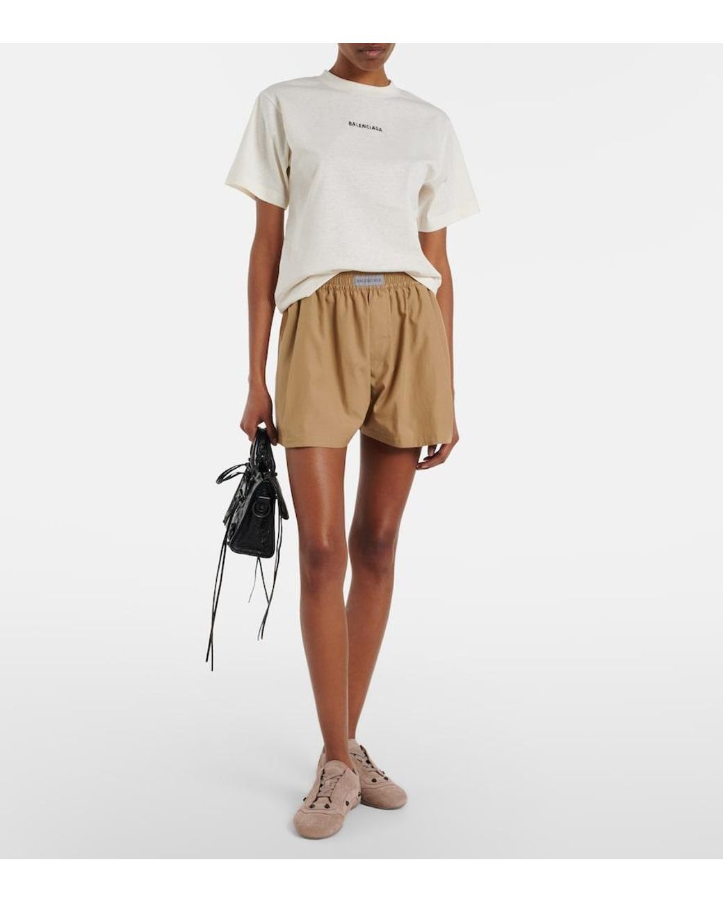 Balenciaga Natural Logo Shorts