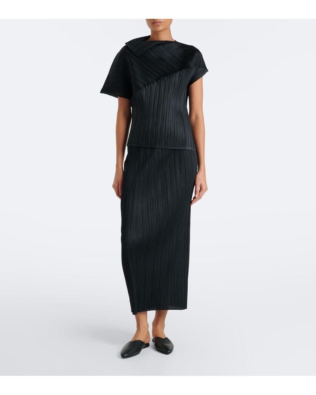 Pleats Please Issey Miyake Black Leap Pleated Top